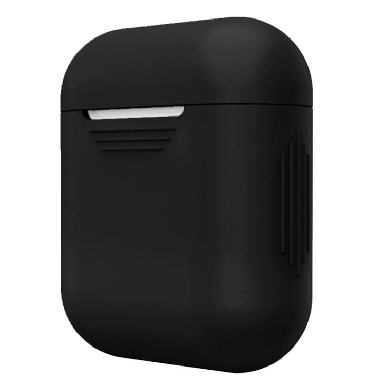 Portable Wireless Bluetooth Earphone Silicone Protective Box Anti-lost Dropproof Storage Bag for Apple AirPods 1/2(Earphone is not Included)(Black) - Image 3