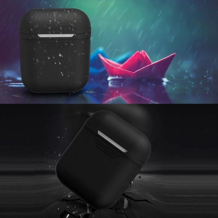 Portable Wireless Bluetooth Earphone Silicone Protective Box Anti-lost Dropproof Storage Bag for Apple AirPods 1/2(Earphone is not Included)(Black) - Image 7