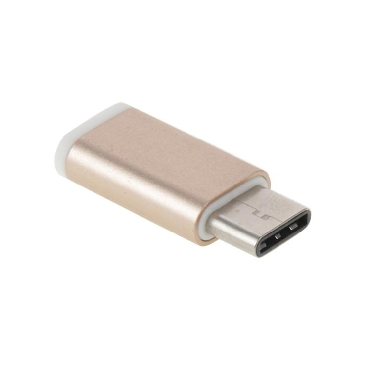 Aluminum USB-C / Type-C 3.1 Male to Micro USB Female Converter Adapter, For Galaxy S8 & S8 + / LG G6 / Huawei P10 & P10 Plus / Xiaomi Mi 6 & Max 2 and other Smartphones(Gold)