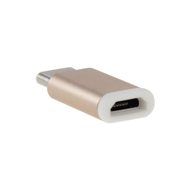 Aluminum USB-C / Type-C 3.1 Male to Micro USB Female Converter Adapter, For Galaxy S8 & S8 + / LG G6 / Huawei P10 & P10 Plus / Xiaomi Mi 6 & Max 2 and other Smartphones(Gold) - Image 2